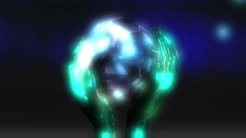 Digital 3D Animation of a Crystal Ball Stock Footage 77549492