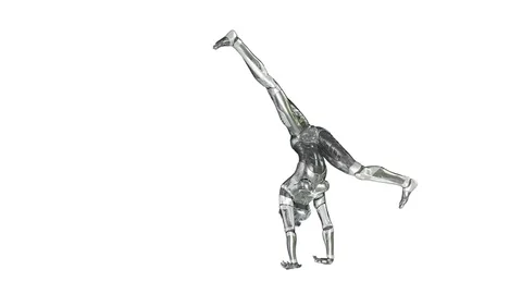 Digital 3D Animation of a dancing female Cyborg Stock Footage 77956073