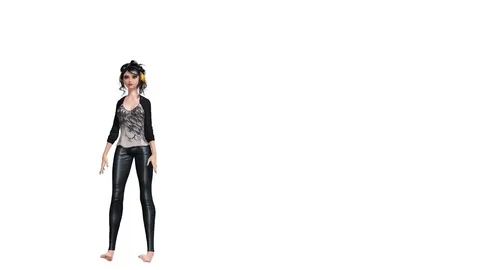 Digital 3D Animation of an exercising Female Stock Footage 77955708