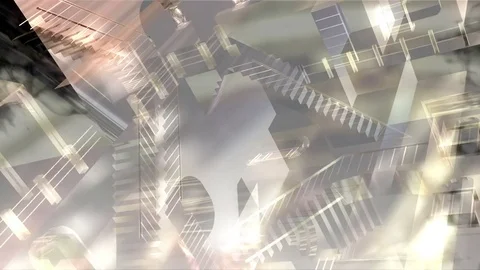 Digital 3D Animation of a surreal Interior Stock Footage 77386367