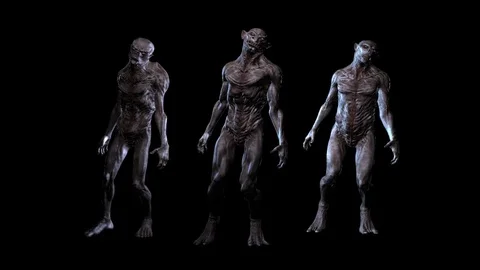 Digital 3D Animation of ugly Creatures Stock-Footage 83360277