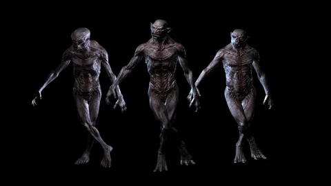 Digital 3D Animation of ugly Creatures Stock-Footage 83361970