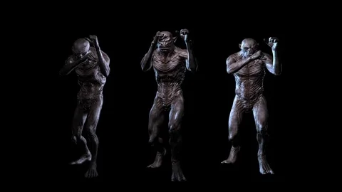 Digital 3D Animation of ugly Creatures Stock-Footage 83363278