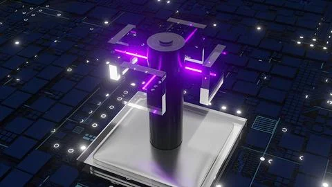 Digital 3d battery Stock Illustration