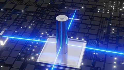 Digital 3d battery Stock Illustration