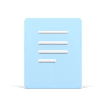 Digital 3d contract. Blue paper page with financial agreement Ilustração Stock
