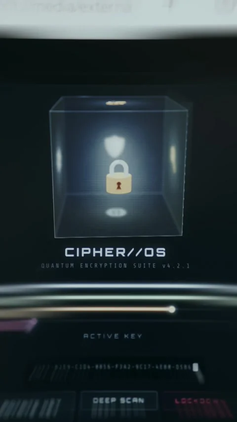 Digital 3D cube visualization with cryptographic symbols inside Stock Footage 335466766