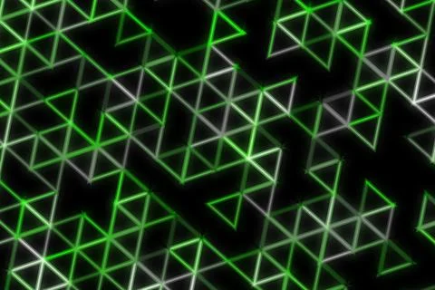 Digital 3d cubes with glowing green and black background Stock Illustration