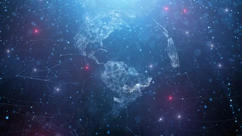 Digital 3d Earth globe cyberspace network Stock Footage 324204897