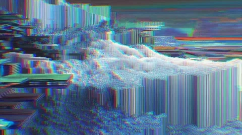 Digital 3D glitch effect with vibrant distortion, abstract pixel noise Video stock 314649046