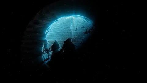 Digital 3D Globe, Creative concept of future technology and business Stock Illustration