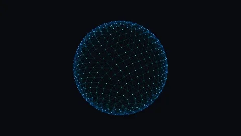 Digital 3D Globe Plexus Network Seamless Loop 4K 60FPS 스톡 동영상 335633999