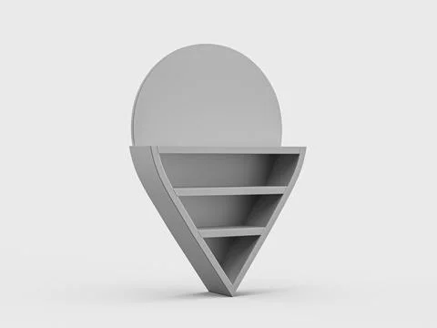 Digital 3D illustration of the gray map pointer - location symbol isolated on Illustrazione stock
