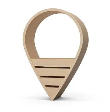 Digital 3D illustration of the map pointer - location symbol isolated on the Illustrazione stock