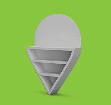 Digital 3D illustration of the white map pointer - location symbol isolated on Stock Illustration