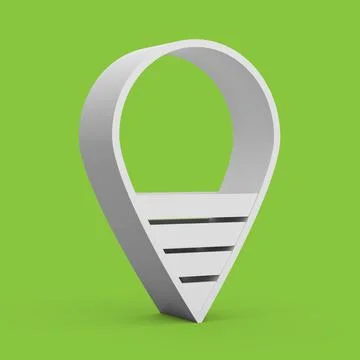 Digital 3D illustration of the white map pointer - location symbol isolated on イラスト素材