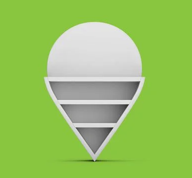 Digital 3D illustration of the white map pointer - location symbol isolated on Illustrazione stock