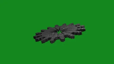 Digital 3D model of gear rotating on a green background. Stock Footage 295744570