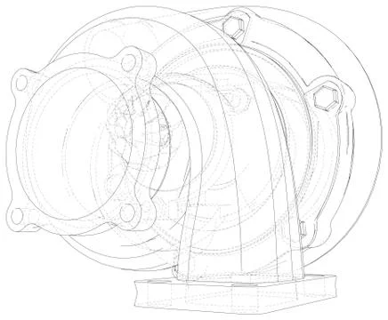 Digital 3d rendering city. Light trails symbolise data travelling in modern city Illustrazione stock