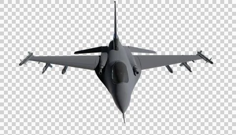 Digital 3D rendering of a Lockheed Martin F16 Fighting Falcon jet fighter, Stock Illustration