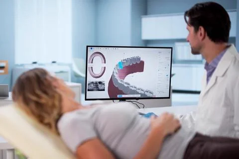 Digital 3D Scanning Helps Dentist Design Implants For Patient Stock Photos