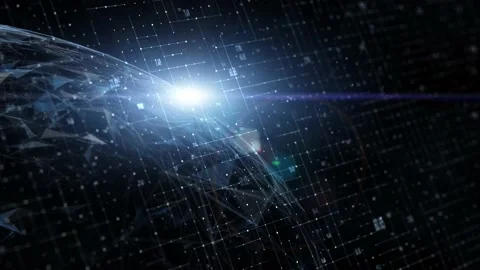 Digital 3d sphere and data motion background Stock-Footage 226807604