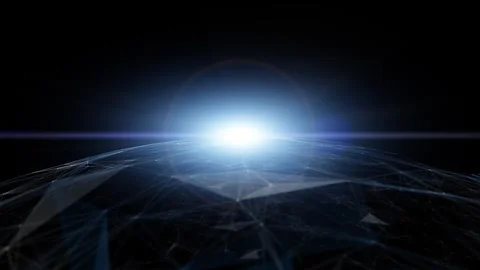 Digital 3d sphere with shining flicker light animation Stock Footage 323960010