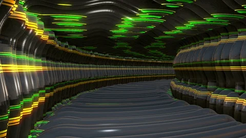 Digital 3D Tunnel motion graphics background Stock Footage 98652192