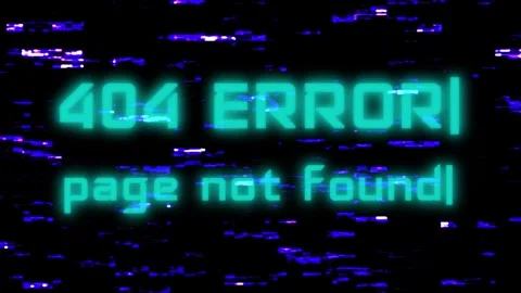 Digital 404 error page not found screen with a glitch effect Stock Footage 331025153