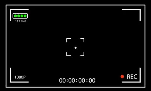 Digital 4K camera video viewfinder. Camera rec interface viewfinder with digital イラスト素材