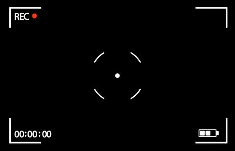 Digital 4K camera video viewfinder.Camera rec interface viewfinder with digital Stock Illustration