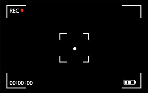 Digital 4K camera video viewfinder.Camera rec interface viewfinder with digital Stock Illustration