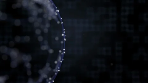 Digital 4k video of 3d rendered globe with surface in plexus connection over Stock Footage 121927286