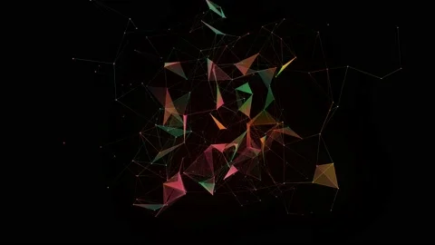 Digital abstract 3d colorful plexus connected animation. Stock Footage 236496018