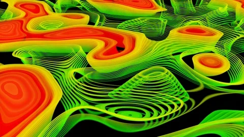 Digital abstract animation with kaleidoscopic red, yellow, and green Vídeos de archivo 166879959