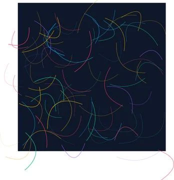 Digital abstract art illustration featuring colorful curved lines on dark b.. Stock Illustration