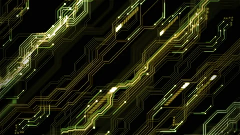 Digital Abstract Background with 3D Holographic Lines Big Data. Green Looped Video stock 151024424