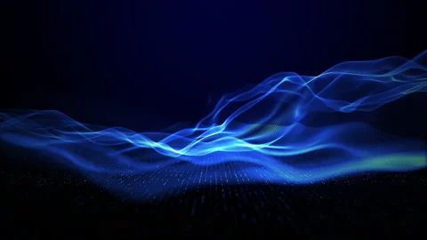 Digital abstract background blue wave flow line and dots connect Stock Footage 229914148