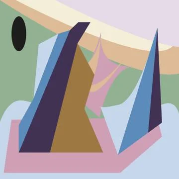 Digital abstract background expressive shape ornaments graphical design Stock Illustration