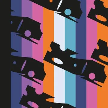 Digital abstract background expressive shape ornaments graphical design Stock Illustration