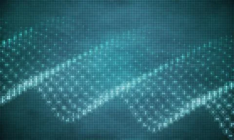 Digital abstract background with glowing pixelated light effects pattern Stock Illustration