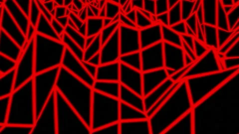 Digital abstract background with network connection structure. Design. 3D red Stock Footage 195118937