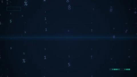 Digital Abstract Background with Numbers and Symbols in Blue Tones Stock Footage 346661244