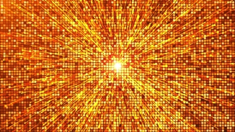 Digital abstract background with random glowing squares. Bright neon lights Video stock 259296571