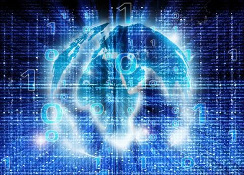 Digital abstract background with world Stock Illustration