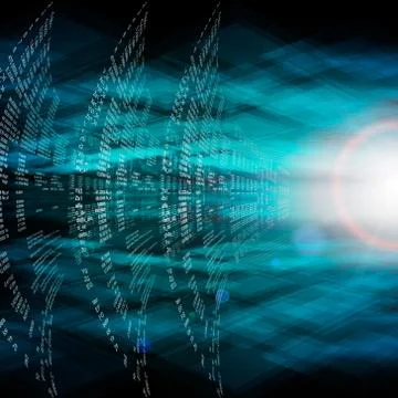 Digital abstract bits data stream, cyber pattern Illustrazione stock