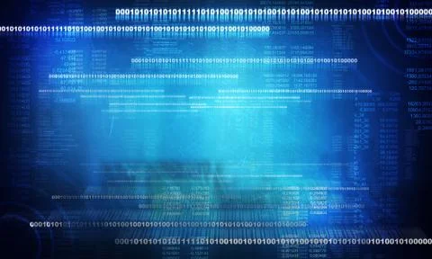 Digital abstract bits data stream, cyber pattern Stock Illustration