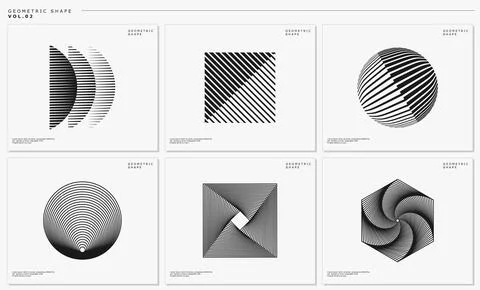 Digital abstract blend lines logo design graphic. Basic shape vector template. Stock Illustration