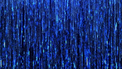Digital abstract blue background with random glowing squares. Digital data Stock Footage 261980396