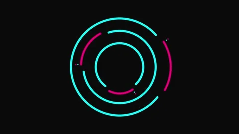 Digital Abstract Circular Orbits Data Visualization Loop Stock Footage 333891298